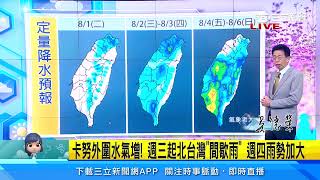 卡努颱風拖「西南季風」！中南部防連日劇烈降雨　父親節恐泡湯｜三立準氣象｜20230731｜三立新聞台
