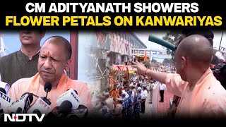 Yogi Adityanath LIVE | UP CM Yogi Adityanath Showers Flower Petals On Kanwar Yatris, In Meerut