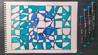 Zentangle Colour 2 | Zentangle Patterns for Beginners | Zentangle Art Tutorial