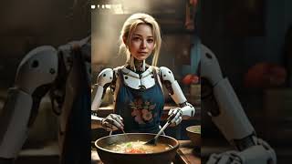 Robot Cooks Spaghetti! 🍝🤖 #ai #aiart #nextgenai #automation #midjourney #robotics #roboticssystem