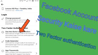 facebook account security kaise kare two Factor authentication
