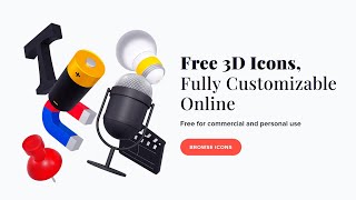 Free 3D Icons, Fully Customizable Online | Free for commercial and personal use | Buff Tutorial