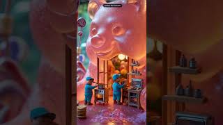 Mini Workers Working in a Candy Factory #candy #ai #ytshorts