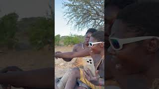 Hadzabe Tribe Bushmen Chabba & Dudukwe film their first ever video 😅😍