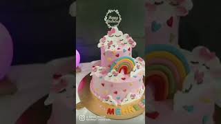 Cloud and rainbow cake #cloudcake #cakeforkids #howtodecoratecake #trendingcake #rainbowcake
