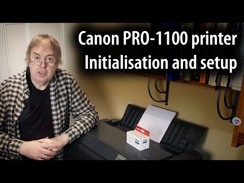 Canon PRO-1100 printer initialisation and set up. Ink carts, head alignment and driver installation