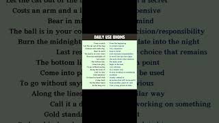 daily use idioms