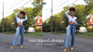 Two Toned Denim | Tik Tok Trend DIY | Kelsley Nicole