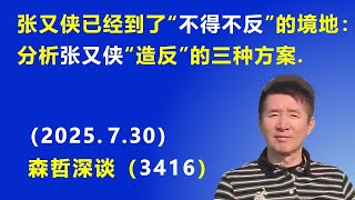 张又侠已经到了“不得不反”的境地：分析张又侠“造反”的三种方案.（2025.7.30) 《森哲深谈》