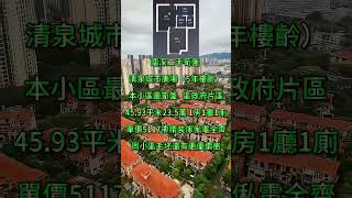 清泉城市廣場｜臨深二手荀盤 （5年樓齡）本小區最筍盤｜區政府片區45.93平米23.5萬 ｜1房1廳1廁｜單價5117帶精裝傢俬電全齊｜同小區毛坯還有更優價格｜ #大灣區退休  #惠州樓盤 #房地產