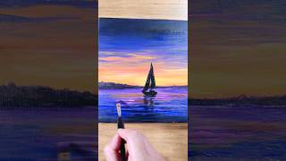 easy sunset acrylic painting #artshorts #painting #acrylicpainting