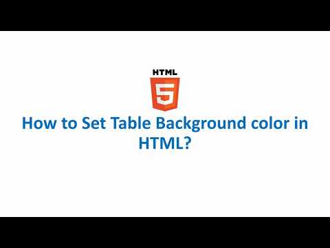 How to Set Table Background color in HTML?