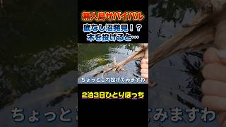 底なし沼に木を投げたらまさかの結末…無人島ガチサバイバル #無人島サバイバル#サバイバル #ブッシュクラフト
