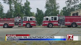 Volunteer fire dept. in Person County shuts down after failing inspection