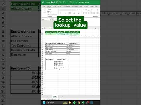 VLOOKUP Basics in 60 seconds 🔍 #excel
