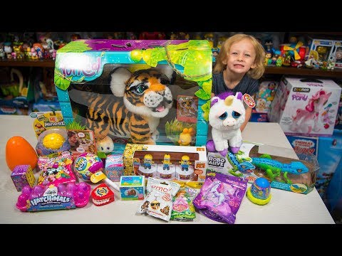 HUGE Toy Tiger Surprise Toys Opening Blind Bags Surprise Eggs Toys for Girls & Boys Kinder Playtime