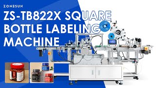 ZONESUN ZS-TB822X Automatic 4-Side and Top Label Labeling Machine for Square Bottles