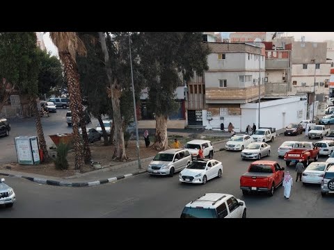 Evening time street view in Saudi Arabia