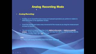QTP Recording Modes 1 - Normal and Analog