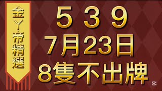 7/23    今彩539⚜️金ㄚ帝⚜️精選 8 不出號碼