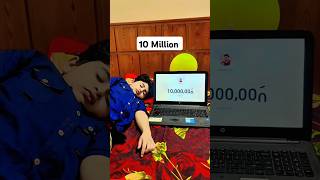 10 Million in sleeping 🎉#shorts #shortvideo #10million #shaheerjutt