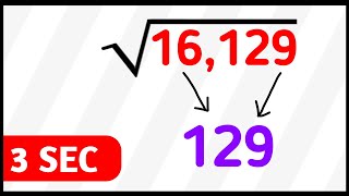 Square Root in 3 seconds - Crazy Math Trick