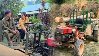 The policeman helps a single mother drive a strange agricultural vehicle; she has a new job.
