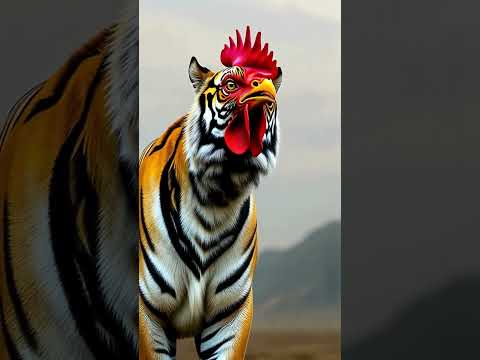 Hổ đầu gà mà cũng oai phong phết (Tiger with chicken head is also quite majestic) #dongvat #animal