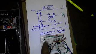 bistable multivibratör using 555 timer
