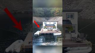 Floating Tiny Home #tinyhouse #modernhome #modernhouse #fypツ #boathouse