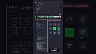 9 Dots Navigation Menu Using HTML, CSS & JavaScript| Smooth & Beautiful UI #responsivemenu #htmlcss