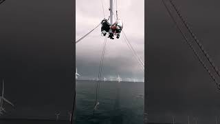 working on wind turbines, blade repair #irata #ropeaccess #northsea #workingclasshero