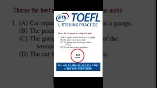 TOEFL listening Test #englishgrammar #toefl