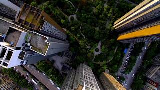 无人机航拍重庆日晕 城市风景
