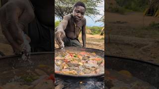 Wow,,😍♥️ Hadzabe tribe Bushmen Cookie time Lunch, Today Chief chabaa prepare their food 🤤😊#culture