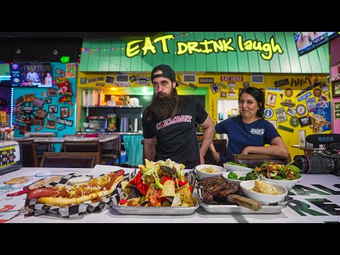 ATTEMPTING THE HUGE EATING CHALLENGE AT THE RUDEST RESTAURANT IN AMERICA! | BeardMeatsFood