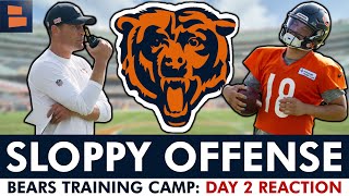 SLOPPY OFFENSE! Chicago Bears Training Camp Day 2 Reaction Ft. Caleb Williams & Luther Burden Update