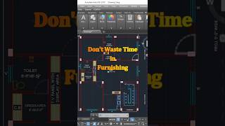 Room furnishing in autocad #viral #autocad #tutorial #shorts
