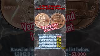 9 Most Valuable Lincoln Shield Pennies!#coin #penny #coinvalue #coincollecting #treasurehunt