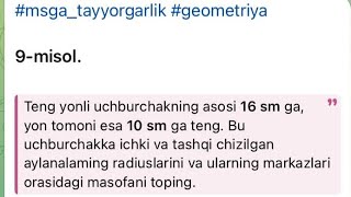 9-misol #msga_tayyorgarlik #geometriya