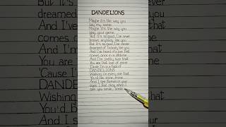 Dandelions Lyrics🌸 Song by Ruth B #dandelions #ruthb #lyrics