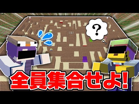 目隠しをして迷路内で合流せよ！！【マインクラフト】