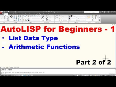AutoLISP Programming Tutorial for Beginners - 1 (Part 2 of 2)