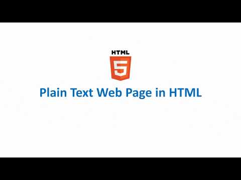 Plain Text Web Page in HTML5
