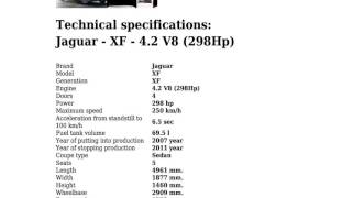Jaguar - XF - 4.2 V8 (298Hp) - Technical specifications