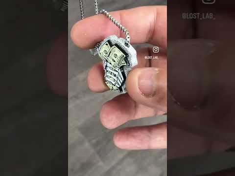 Custom Made pendant.. #ll #pendentif #skeleton #hand #dollars #surmesure #pendant #order #gift