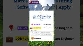 Microsoft off Campus Hiring |Software Engineer|Apply Now|