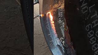 Gas cutting with magnetic pug machine #shortvideo