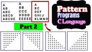 C pattern printing programs|pattern in c programming|pyramid programs in C