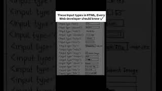 These input types in HTML, every web developer should know #coding  #developer  #html #frontend #job